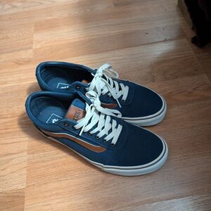 Vans Men's Navy and Tan Sneakers